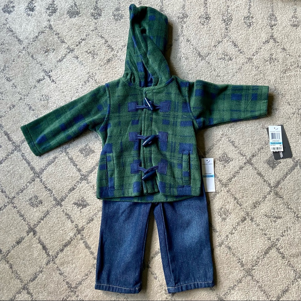 New jacket and jeans outfit 6-9 months